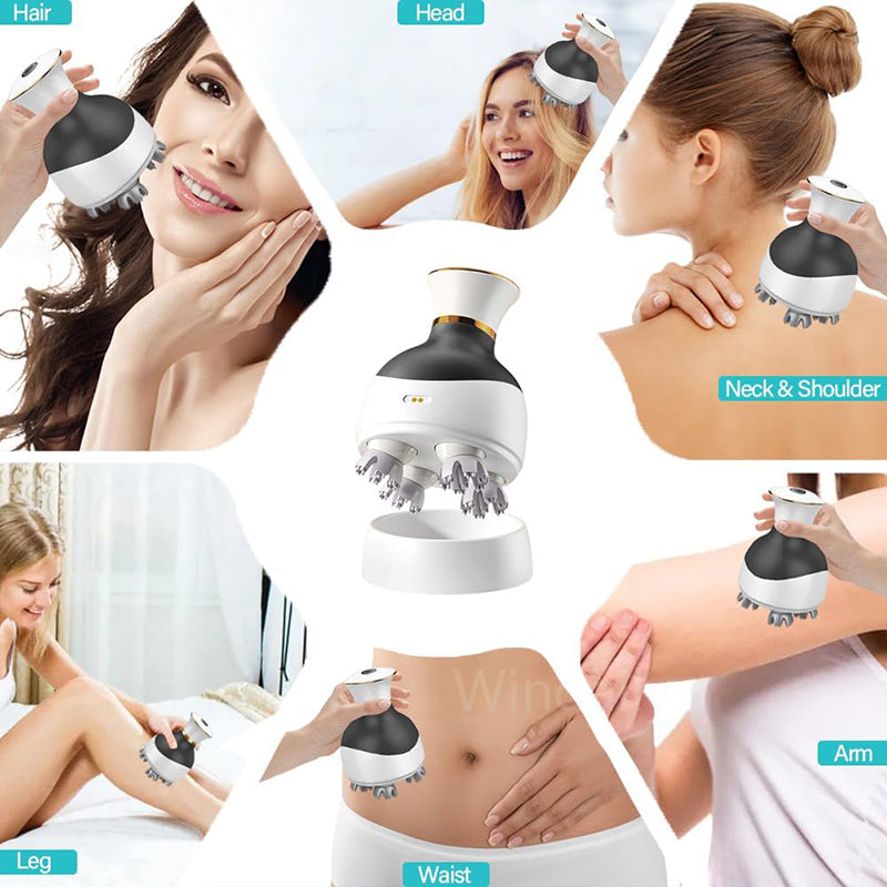 Wireless Electric Scalp Massager for Hair Growth Head Stress