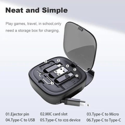 Customized Design 3 in 1 Retractable Charging Cable USB C to USB Adapter OTG Kit with Data Transfer Card Slot Phone Holder